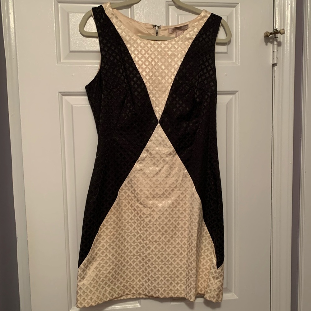 Cream & Black Shift Dress